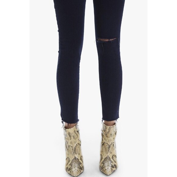 Mother Jeans Size 25 Pixie Ankle Fray Holding Hands Wash Revolve Midnight Blue - Picture 2 of 14